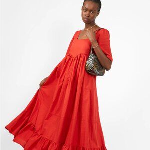 Meadows Clover Red Linen Dress Size US 12